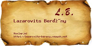 Lazarovits Berény névjegykártya